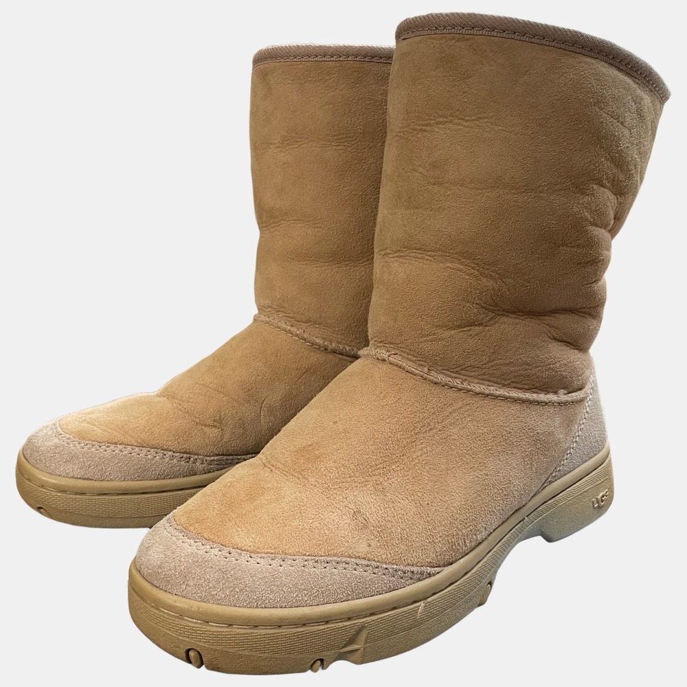 UGG Australia Ultimate Short Boots Vintage Y2K Chestnut Tan Sheepskin Womens 8